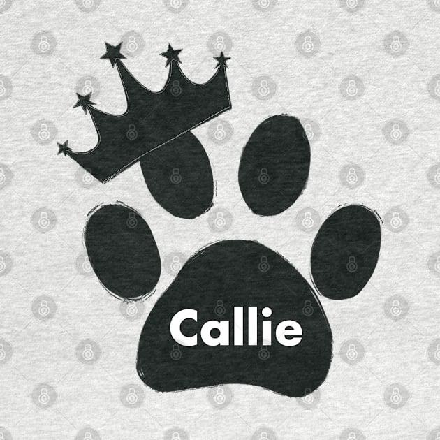 Callie cat name made of hand drawn paw prints by GULSENGUNEL